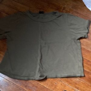 Art class flowy olive green crop